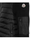 Padded Wool Hooded Jacket Black - MONCLER - BALAAN 6