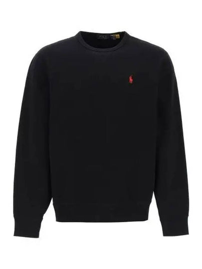 Embroidered Logo Pony Crew Neck Sweatshirt Black - POLO RALPH LAUREN - BALAAN 2