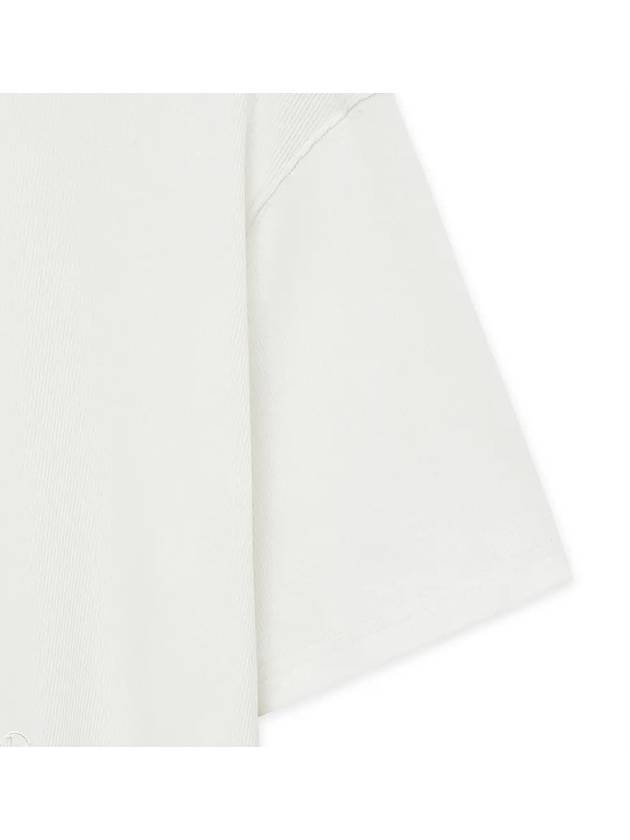 Ribbed Mock Neck Half Short Sleeve T-Shirt White - NOIRER - BALAAN 6