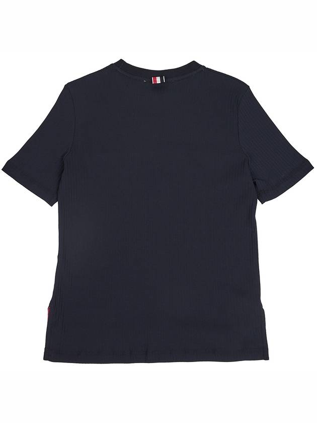 Women's High Twist Rip Stripe Short Sleeve T-Shirt Navy - THOM BROWNE - BALAAN 3