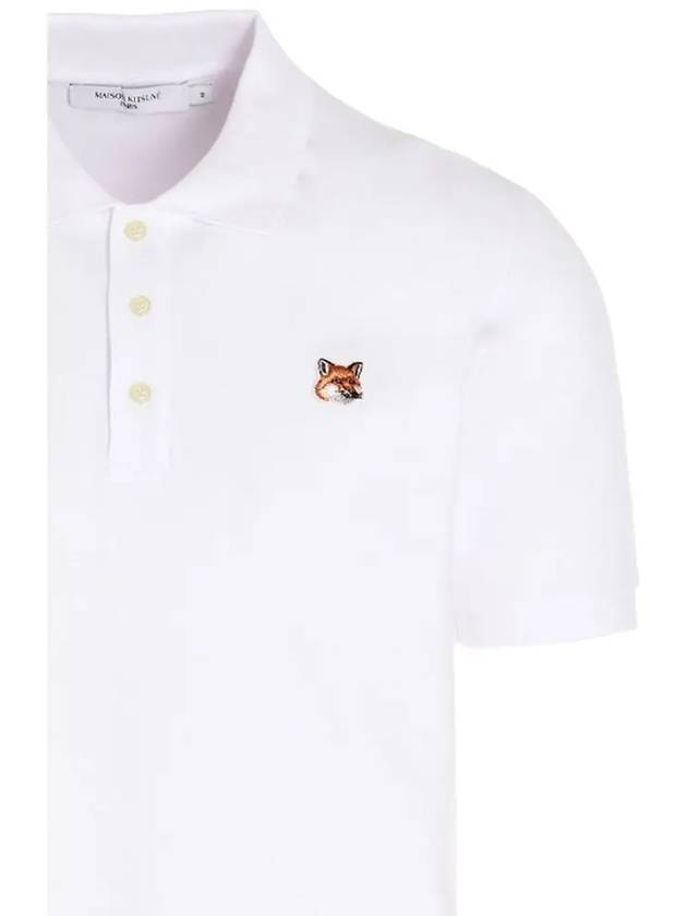 Fox Head Patch Classic Polo Shirt White - MAISON KITSUNE - BALAAN 5