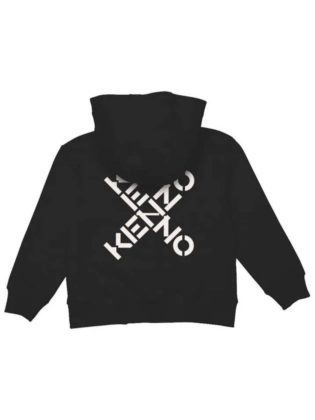 Kids Logo Hooded Zip Up Black K25719 065 - KENZO - BALAAN 3