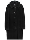 Katerine Wool Shearling Single Coat Black - A.P.C. - BALAAN 2