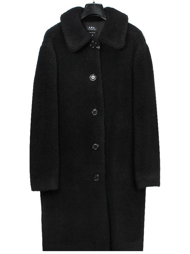 Katerine Wool Shearling Single Coat Black - A.P.C. - BALAAN 2