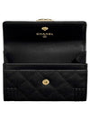 Boy  Flap Card Holder Grained Calfskin Gold Black - CHANEL - BALAAN 5