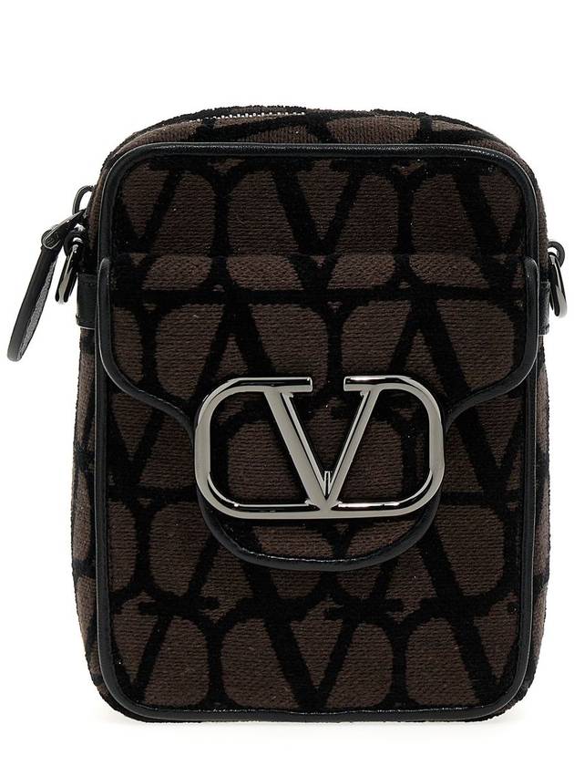 V Logo Toile Iconographe Cross Bag Brown - VALENTINO - BALAAN 2