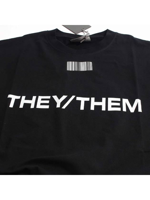 Day Them Print Short Sleeve T-Shirt Black - VETEMENTS - BALAAN 4