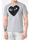 P1T084 Big heart print short sleeved T shirt gray AZ T084 051 1 - COMME DES GARCONS - BALAAN 2