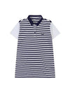 Poly Rayon Stripe Yoko Golf T-Shirt NAVY - WHITEBALL - BALAAN 6