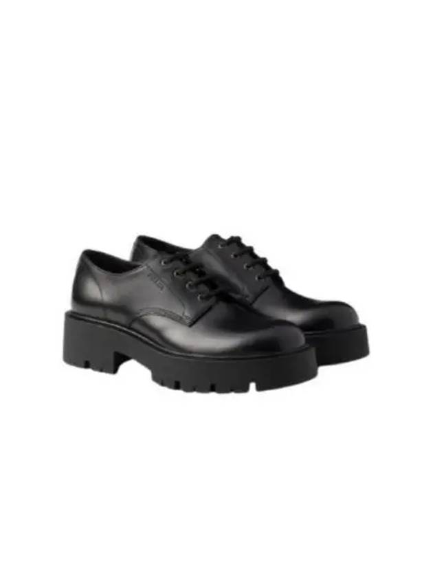 Brushed Leather Derby Black - PRADA - BALAAN 2