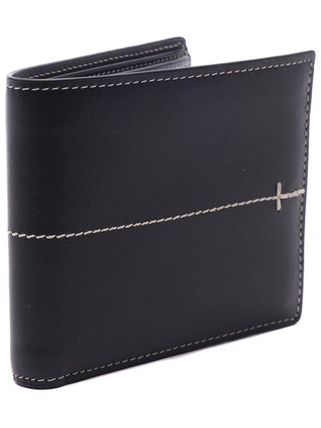 Men's Bi-Fold Stitch Half Wallet Black - TOD'S - BALAAN 4