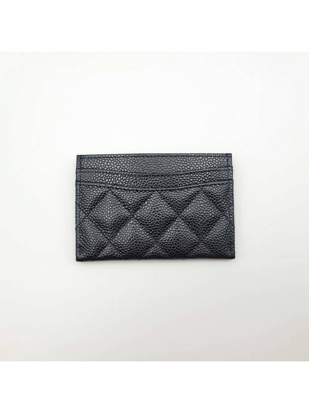 Gold CC Logo Caviar Card Wallet Black - CHANEL - BALAAN 4