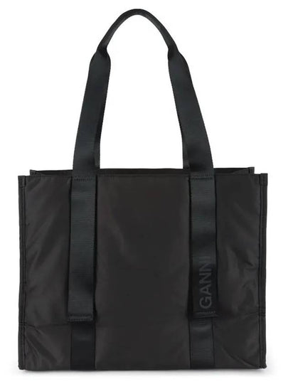 Women's Recycled Tech Medium Tote Bag Black - GANNI - BALAAN 2