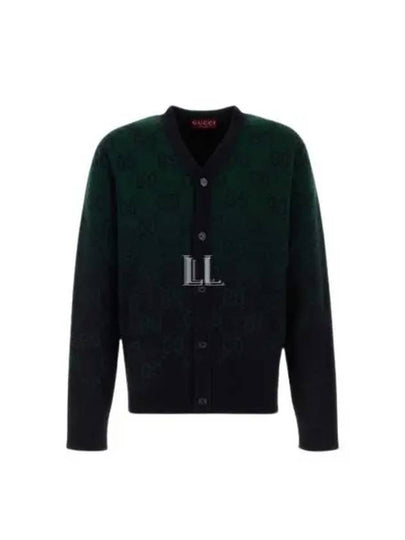 GG Degradé Wool Jacquard Cardigan Dark Green - GUCCI - BALAAN 2