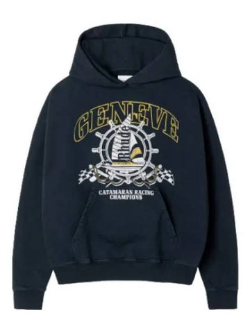 Geneve Catamaran Hoodie Vintage Black Hooded Sweatshirt - RHUDE - BALAAN 1