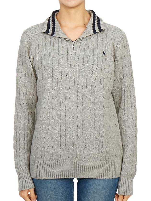 Kids half zip up knit 323868894013 GRAY Adult wearable - POLO RALPH LAUREN - BALAAN 1