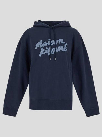 Handwriting Oversized Hoodie Navy - MAISON KITSUNE - BALAAN 1