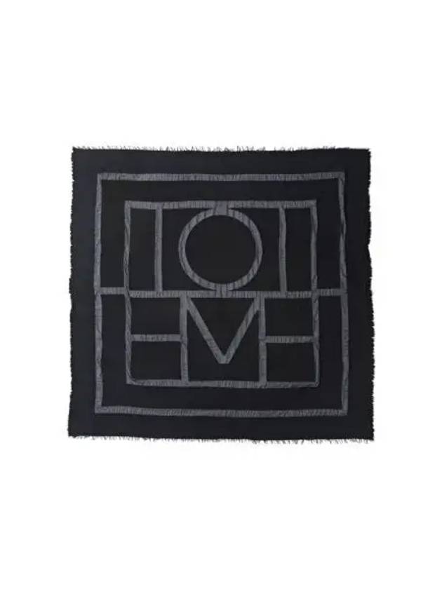 Monogram Travel Muffler Black Scarf - TOTEME - BALAAN 1