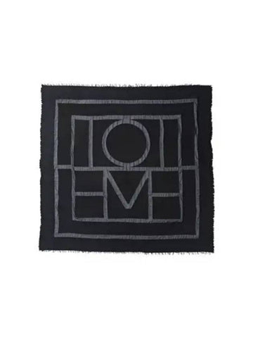 Monogram Travel Muffler Black Scarf - TOTEME - BALAAN 1