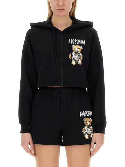 Hooded Sweatshirt 17060528 1555 BLACK - MOSCHINO - BALAAN 2