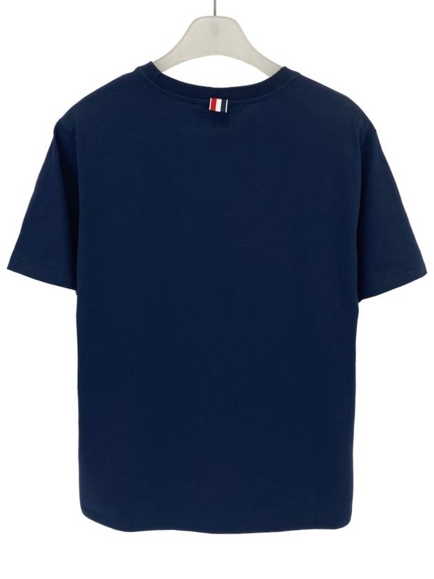 Side slit three stripe tab short sleeve t shirt MJS067A - THOM BROWNE - BALAAN 4