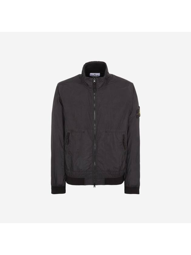 Garment Dyed Crinkle Reps Nylon Zip-up Jacket Black - STONE ISLAND - BALAAN 2