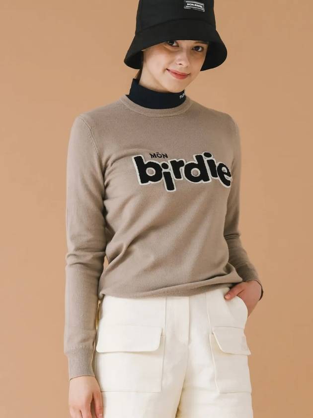 Graphic crew neck long sleeve knit BEIGE - MONBIRDIE GOLF - BALAAN 7