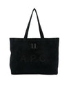 Lou Logo Print Horizontal Corduroy Tote Bag Black - A.P.C. - BALAAN 2