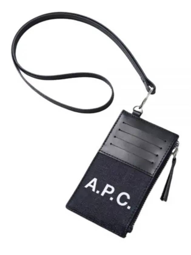 Axel Strap Leather Card Wallet Dark Navy - A.P.C. - BALAAN 2