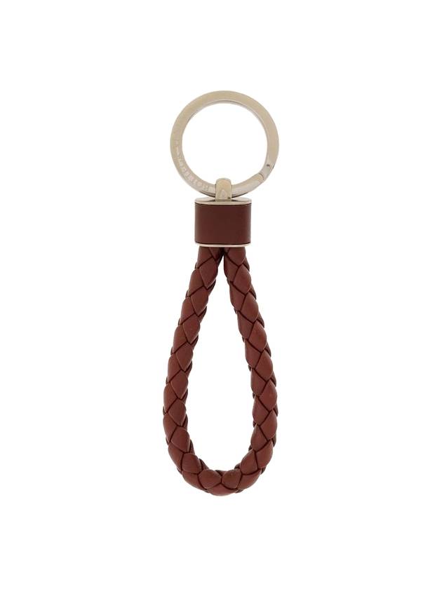 Intrecciato Weaving Leather Key Holder Brown - BOTTEGA VENETA - BALAAN.