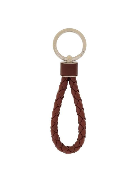 Intrecciato Weaving Leather Key Holder Brown - BOTTEGA VENETA - BALAAN 1