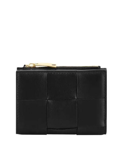 Cassette Zipper Bifold Half Wallet Black - BOTTEGA VENETA - BALAAN 2