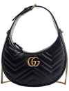 GG Marmont Half Moon Mini Bag Black - GUCCI - BALAAN 3