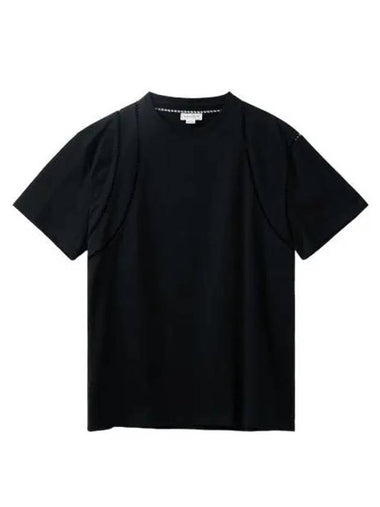 Cut out detail short sleeved t shirt Black - ALEXANDER MCQUEEN - BALAAN 1