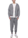 Cashmere Knit Zip Up Hoodie Grey - THOM BROWNE - BALAAN 4