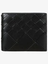 Intrecciato Leather Bi Fold Half Wallet Black - BOTTEGA VENETA - BALAAN 2