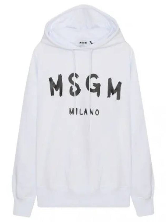 brushed logo hooded sweatshirt women - MSGM - BALAAN 1