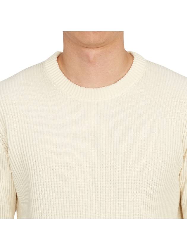 Crewneck Full Rib Wool Knit Top White - STONE ISLAND - BALAAN 7