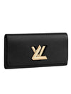 Epi Grain Twist Long Wallet Black - LOUIS VUITTON - BALAAN 1