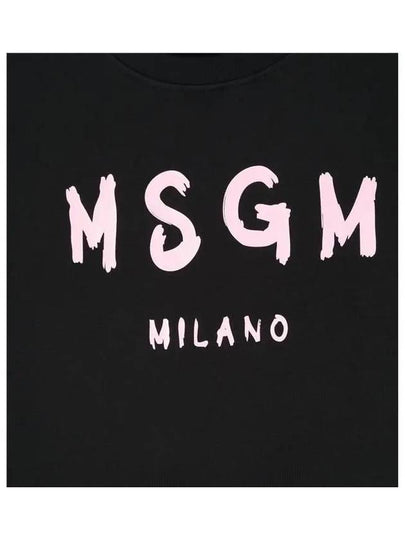 Kids Pink Sketch Logo Sweatshirt Black - MSGM - BALAAN 2