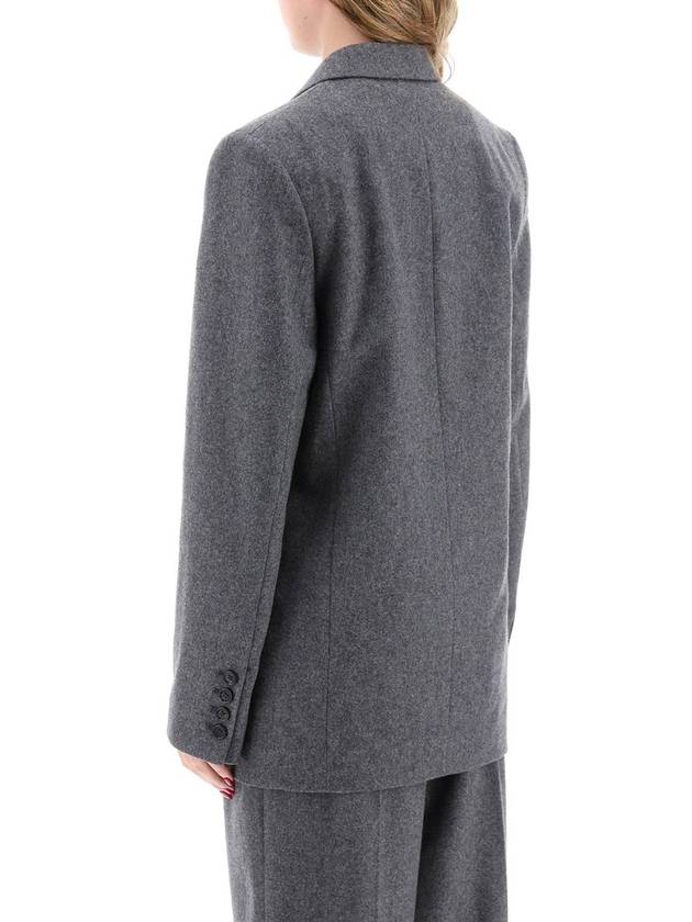 Grey Single-Breasted Jacket With Notched Revers In Wool Blend Woman - TOTEME - BALAAN 3