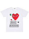 Play Women s Multi Logo Heart Graphic Cotton T Shirt White AZ T279 - COMME DES GARCONS - BALAAN 2