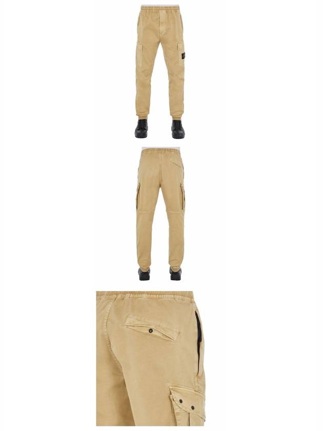 Men's Waffen Patch Cargo Jogger Pants Beige - STONE ISLAND - BALAAN.