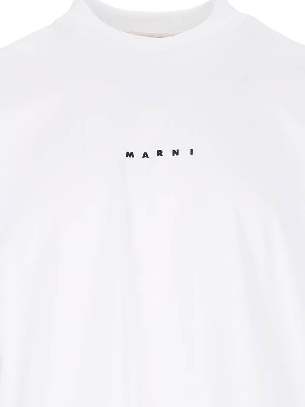 Logo Organic Cotton Short Sleeve T-Shirt White - MARNI - BALAAN 4