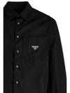 Triangle Logo Re-Nylon Long Sleeve Shirt Black - PRADA - BALAAN 3