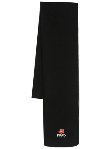 Boke Flower Wool Scarf Black - KENZO - BALAAN 1