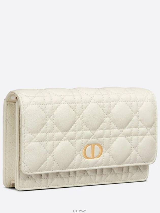 Caro Supple Cannage Calfskin Pouch Bag Latte - DIOR - BALAAN 3