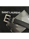 Square Buckle Monogram Leather Belt Black - SAINT LAURENT - BALAAN 5