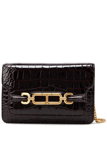 Tom Ford Whitney Shoulder Bag With Crocodile Effect - TOM FORD - BALAAN 1