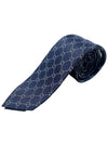 Men's GG Dot Pattern Silk Necktie Navy - GUCCI - BALAAN 3